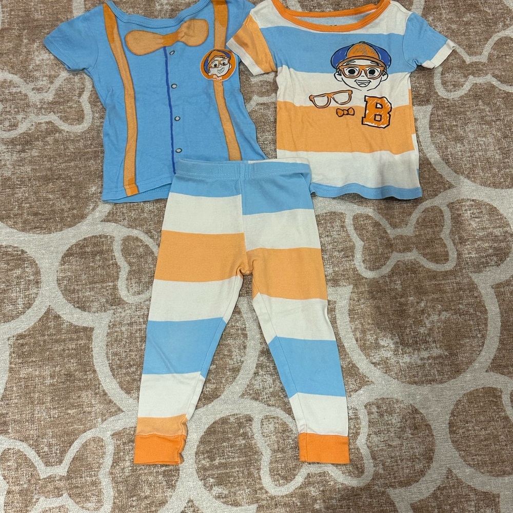 Blippi Kids Pajama Set - Blue and Orange
